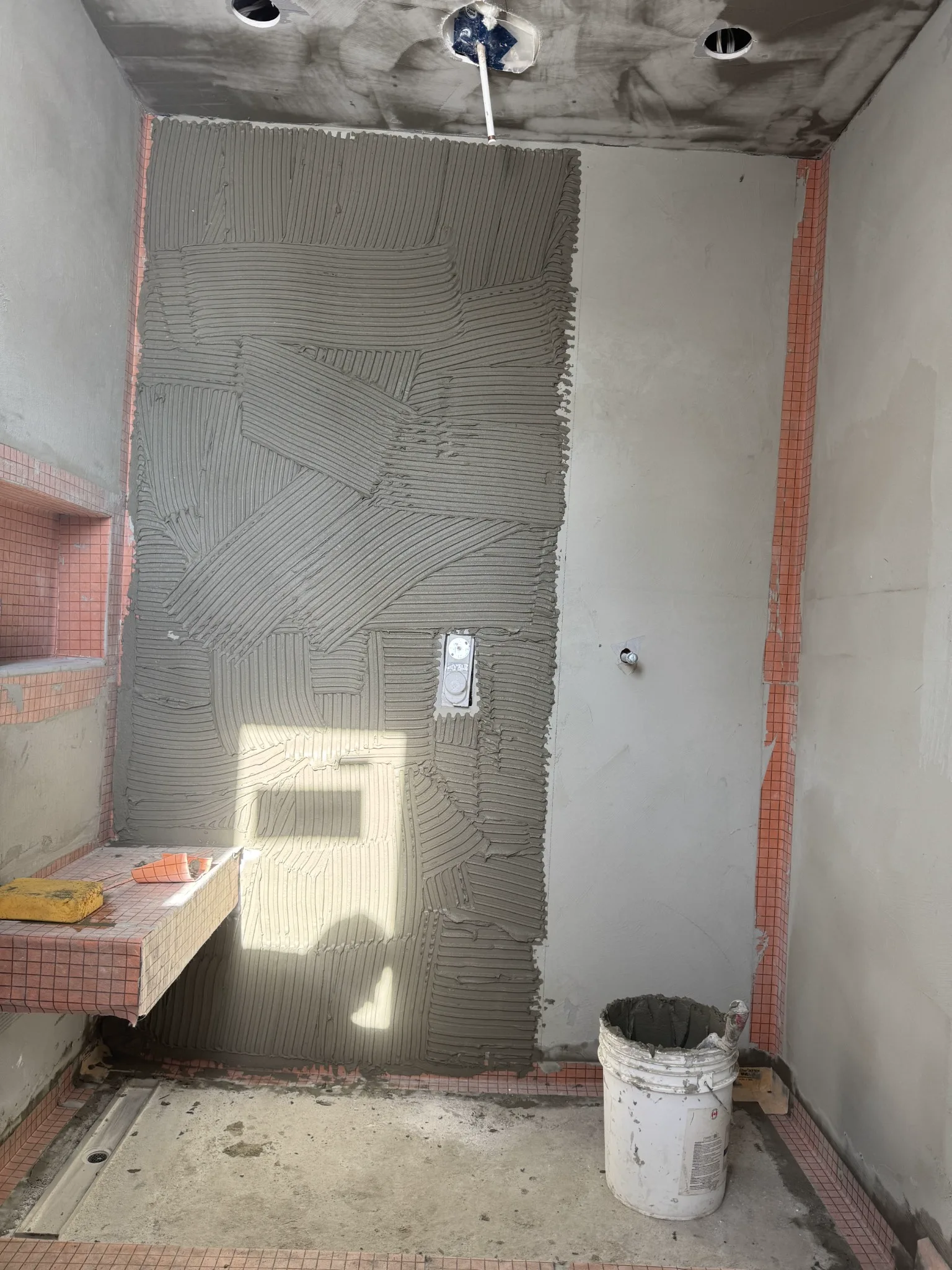 Shower wall preparation