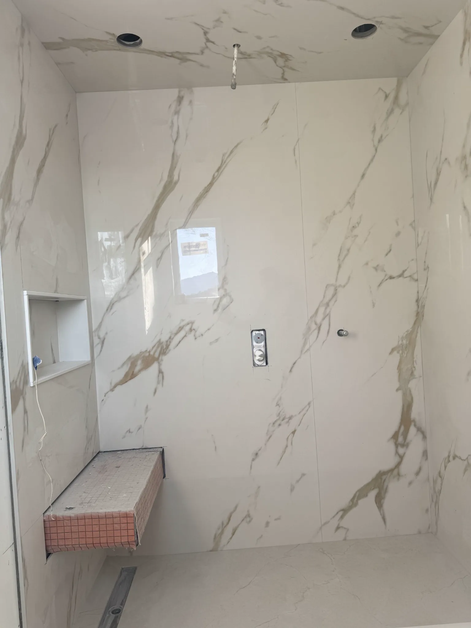 Finished slab shower